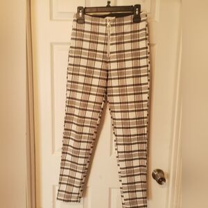 Plaid High-Waisted Pants Size Medium